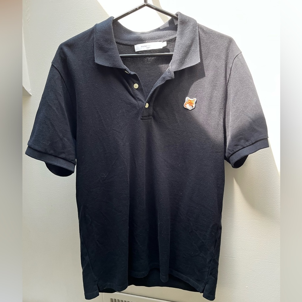 Maison Kitsune black polo shirt - Large